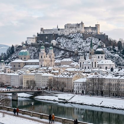 Salzburg old town in winter
