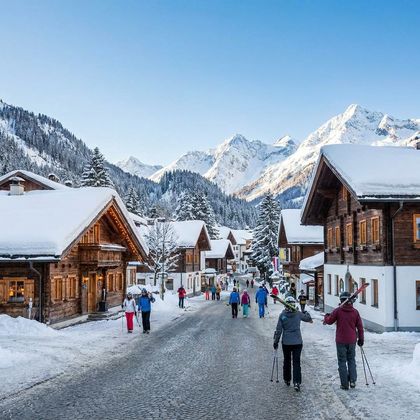 St. Anton am Arlberg village in winter